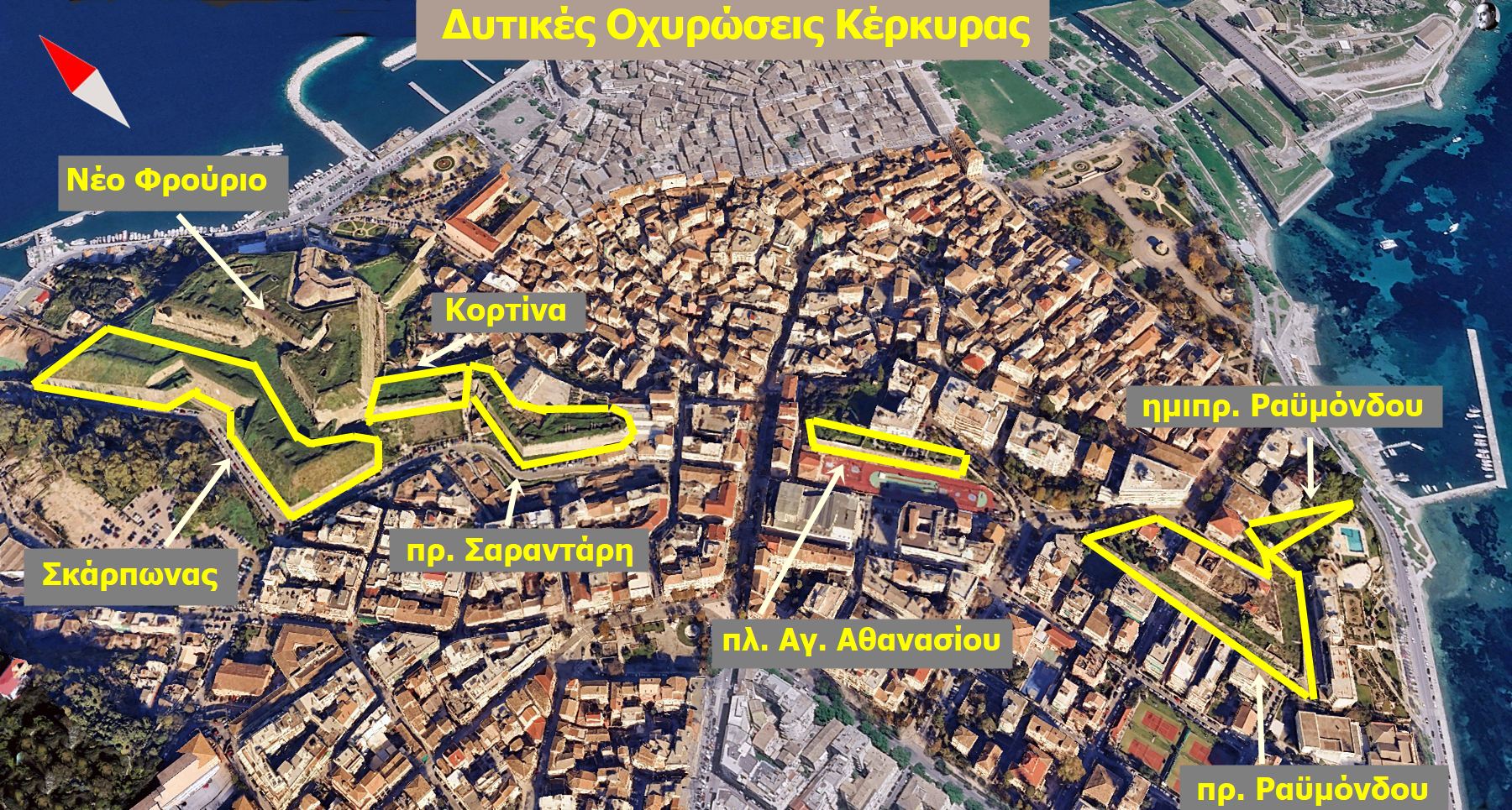 pics/corfu-forts1.jpg the preserved elements of the western fortifications
