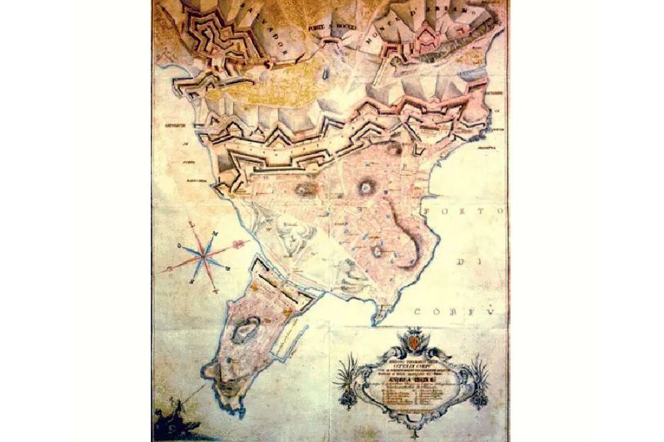 pics/corfu-map3.jpg drawing of the fortifications at the end of 18th century