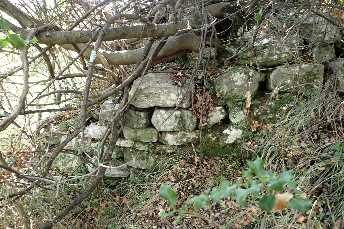 crude stone wall south side of castle west of entrance area