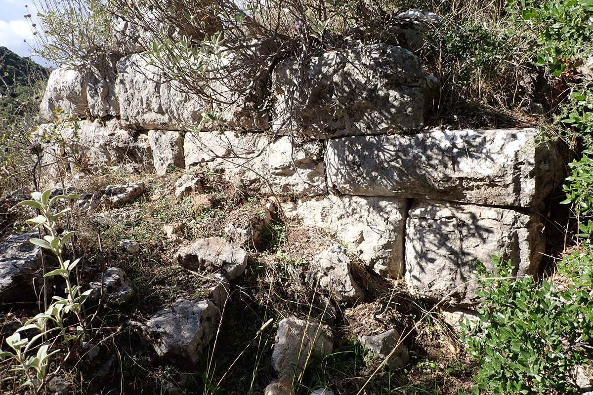 south west corner of castle. (note mortar wall bottom left)