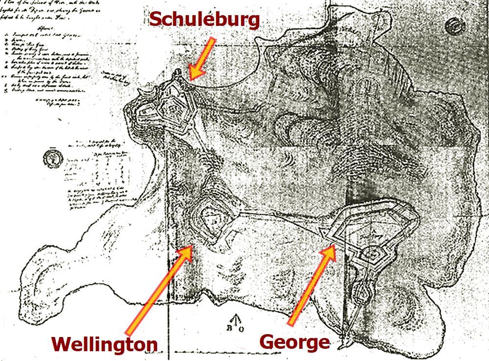 layout from 1824 with the layout of the forts
