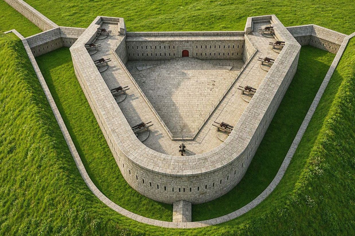 depiction of the Wellington fort based on technical drawings