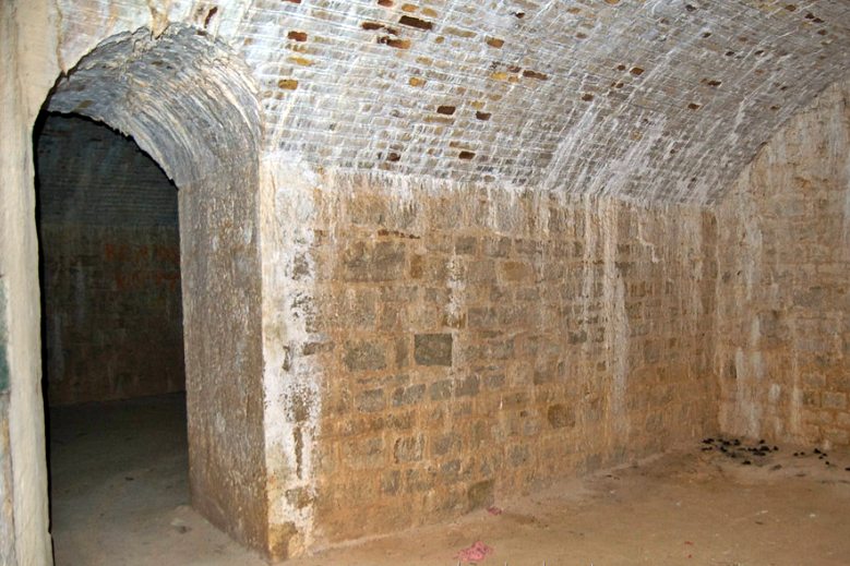 the underground interior of  the emplacement of   the Schulenburg fort